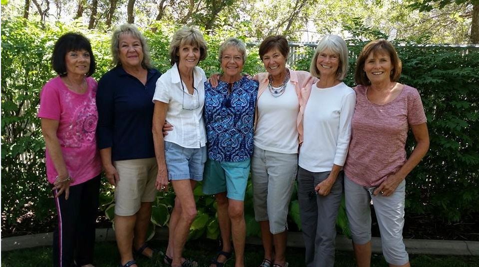 The Toads (L to R) Joan Bader, Barbara Close, Shelba Wiese, Ruth Rounds, Kathy Say, Kim Collins, Ruth Herbert 