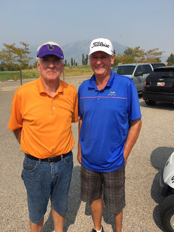 Max Neeves (on the right), OHS Class of 65 slumming it with Doug Hurst at the Thomasnado golf outing Sept 2107