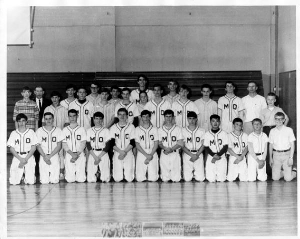 Mt. Ogden League Champion baseball squad 1963 Front Row  L to R, Mike Bitton, Leland Williams, Neal Green, Brent Todd, Doug Hurst, Rick Rynders, Arnie Combe, Scott Fronk, Ron Yamashita, Craig Slater, ?, ? ; Row Two, ?, Bobby Searle, James Baggs, Farrell D